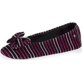 Chaussons Isotoner Chaussons ballerines femme grand nud rayures