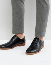 Zign - Chaussures en cuir perforé avec lacets - Noir