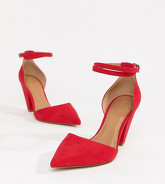 ASOS DESIGN - Speakeasy - Chaussures à talons mi-hauts et bouts pointus - Rouge