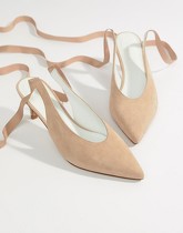 ASOS WHITE - Foxglove - Chaussures en daim à petit talon - Beige