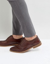 ASOS - Chaussures richelieu en cuir avec détails perforés - Marron - Marron