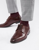 ASOS DESIGN - Chaussures en cuir à lacets - Bordeaux - Rouge