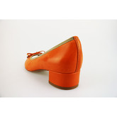Chaussures escarpins Calpierre escarpins orange cuir beige textile AG631