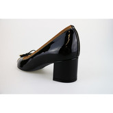 Chaussures escarpins Calpierre escarpins noir cuir verni marron textile AG634