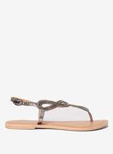 Leather Pewter 'Fallon' Sandals