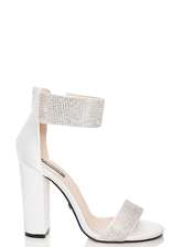 Quiz White Satin Bridal Sandals
