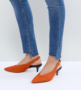 ASOS - SAFARI - Chaussures à petits talons en cuir de première qualité - Orange