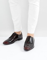 ASOS - Chaussures derby en cuir à lacets - Bordeaux - Rouge