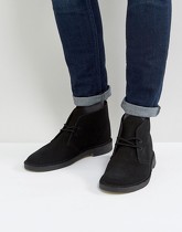 Clarks - Desert boots en daim - Noir - Noir