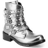 Boots La Modeuse Rangers gris métallisé à brides
