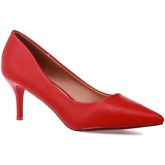 Chaussures escarpins La Modeuse Escarpins rouges à petit talon fin