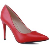Chaussures escarpins La Modeuse Stilettos mats rouges à talon aiguille verni