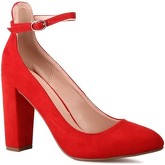 Chaussures escarpins La Modeuse Escarpins rouges à bout rond et bride