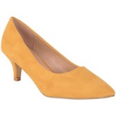 Chaussures escarpins Primtex Escarpins pointus jaune moutarde aspect daim et talon bas 4cm