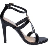 Chaussures escarpins Ikaros sandales noir cuir verni strass BT762