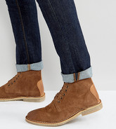 ASOS - Desert boots larges en daim avec détail en cuir - Fauve - Fauve