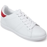 Chaussures La Modeuse Baskets blanches à strass rouges