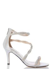 Quiz Silver Diamante Bridal Shoes