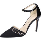 Chaussures escarpins Olga Rubini escarpins noir cuir verni daim BY347