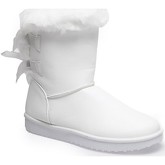 Bottes neige La Modeuse Boots blanches en fausse fourrure et noeuds fantaisies