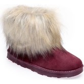 Bottes neige La Modeuse Boots bordeaux avec fausse fourrure à poil long