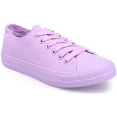 Chaussures La Modeuse Tennis violettes unies en toile à plateforme