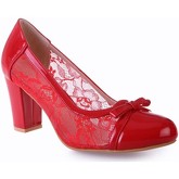 Chaussures escarpins La Modeuse Escarpins rouges en dentelle grande taille
