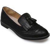 Chaussures La Modeuse Slippers noirs à pampilles et dentelle