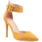 Chaussures escarpins La Modeuse Stilettos jaune moutarde avec bride