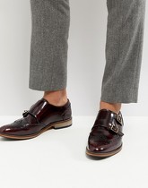 ASOS - Chaussures derby en cuir avec semelle naturelle - Bordeaux - Rouge