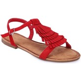 Sandales La Modeuse Sandales à franges rouges
