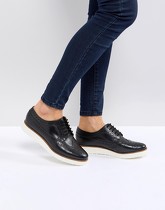 ASOS - MARCE - Chaussures plates en cuir - Noir