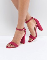 Glamorous - Sandales minimalistes à talons carrés - Fuchsia - Rose