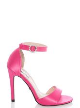 Quiz Pink Satin Diamante Sandals