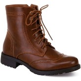 Boots La Modeuse Rangers marrons détails style richelieu