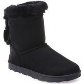 Bottes neige La Modeuse Boots fourrées noires avec noeuds et fausse fourrure