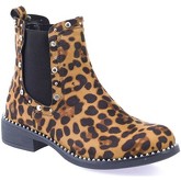 Bottines La Modeuse Chelsea boots à strass et clous léopard