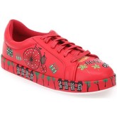 Chaussures La Modeuse Baskets rouges à motifs et strass