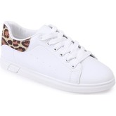 Chaussures La Modeuse Baskets blanches à détail imprimé léopard