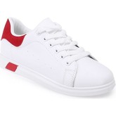 Chaussures La Modeuse Baskets blanches à détails rouges