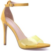 Chaussures escarpins La Modeuse Sandales holographiques jaunes