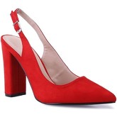 Chaussures escarpins La Modeuse Escarpins rouges à bride arrière et talon carré
