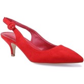 Chaussures escarpins La Modeuse Escarpins rouges avec bride arrière et petit talon