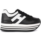 Chaussures Hogan Basket modèle Maxi H222 en cuir noir et blanc