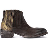 Boots Moma Botte Texan modèle Bandolero en cuir brun foncé et or