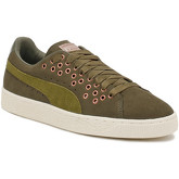 Chaussures Puma Womens Olive Green Night Suede XL Lace Trainers