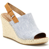 Espadrilles Toms Womens Blue Chambray Monica Wedges-UK 3