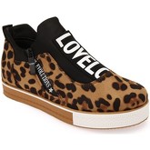 Chaussures La Modeuse Slip-on montantes léopard à message blanc
