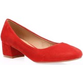 Chaussures escarpins La Modeuse Escarpins rouges en suédine à petits talons