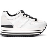 Chaussures Hogan Baskets Maxi H222 en cuir et daim blanc à paillettes